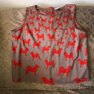 Dog Pattern Blouse